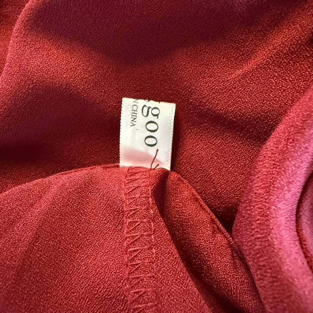 Nagoo Women’s Burgundy Red Ruffled Wrap Dress Size S - Picture 12 of 13